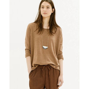 Women’s Madewell Rowhouse Merino Wool Hi Lo Sweater XS Brown